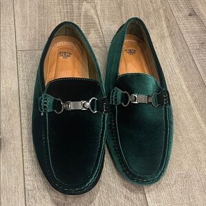Hunter Green Men’s Loafers Suede Material With Buckle Size 14
